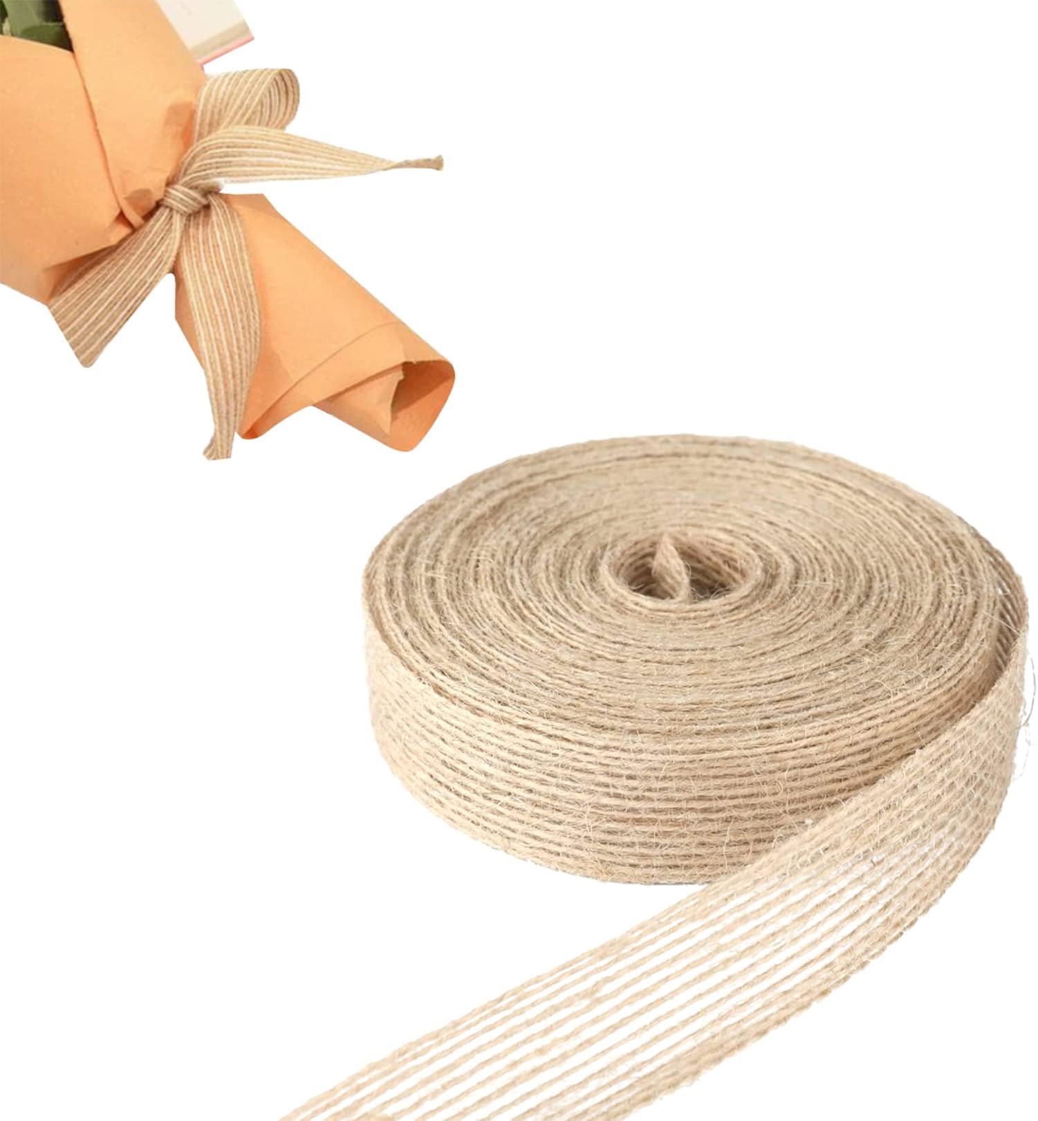 4 Rolls Jute Hessian Ribbon, Natural Burlap Ribbon Bundle, Jute Ribbon ...