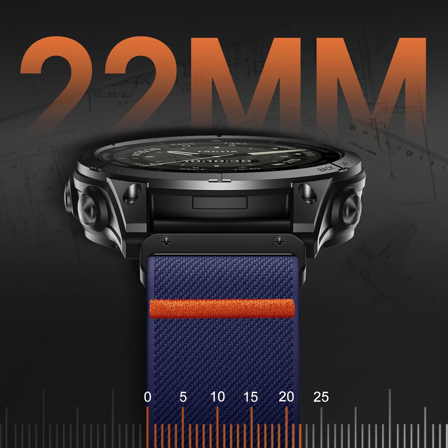 Bandletic 22mm Bands Compatible with Garmin Instinct 2 Watch Band,Stretchy Nylon Sport Quick Fit Strap for Fenix E/8 47mm/7/6/5/Forerunner 965/955/Approach S70 47mm/Tactix & Quatix 8-47mm/Descent G2 - Image 6