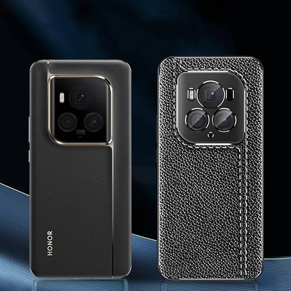 Coverzone Honor Magic 6 Pro Compatible Case - Perfectly Compatible with Leather Look Niss Silicone TPU Series - Green