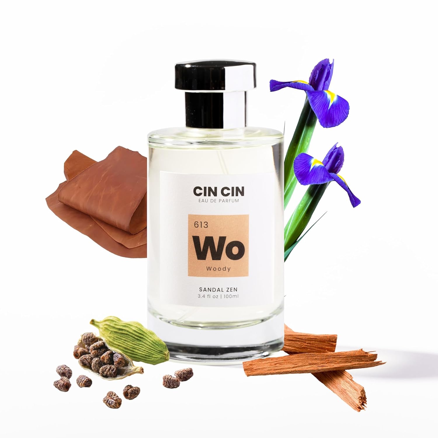 Cin Cin Sandal Zen - Woody 613 EDP 100ml Inspired by S@ntal 3.3 - Clean Classic Perfume and Woody Perfume for Women and Men - Paraben Free, Long-Lasting and Concentrated Eau de Parfum