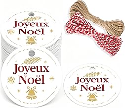 G2PLUS 100 x Happy Holidays Tags: Christmas Gift Tags 5.5 cm with Bell and Tree Design for Gift Wrapping, Christmas Tree, DIY and Winter Decoration