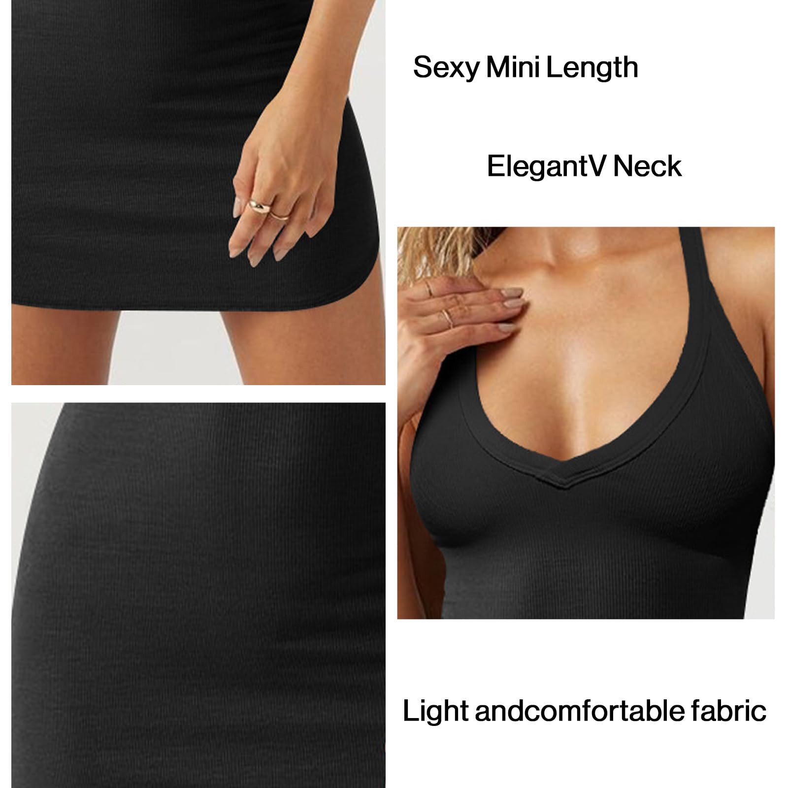 Seksowna letnia sukienka damska mini sukienka bez rękawów, na co dzień, prążkowana, krótka sukienka wieczorowa, czarna, elastyczna, bodycon mini sukienka klubowa, na imprezę