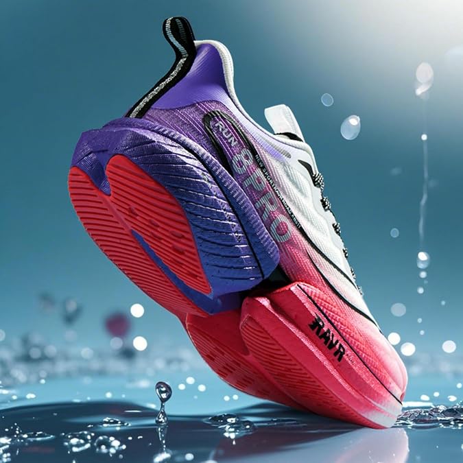 Men's Carbon Plate Road Running Shoes, Anti - Slip, Shock - Absorbing Soft Sole, Professional Sports Footwear for Road Running, Jogging and Fitness
