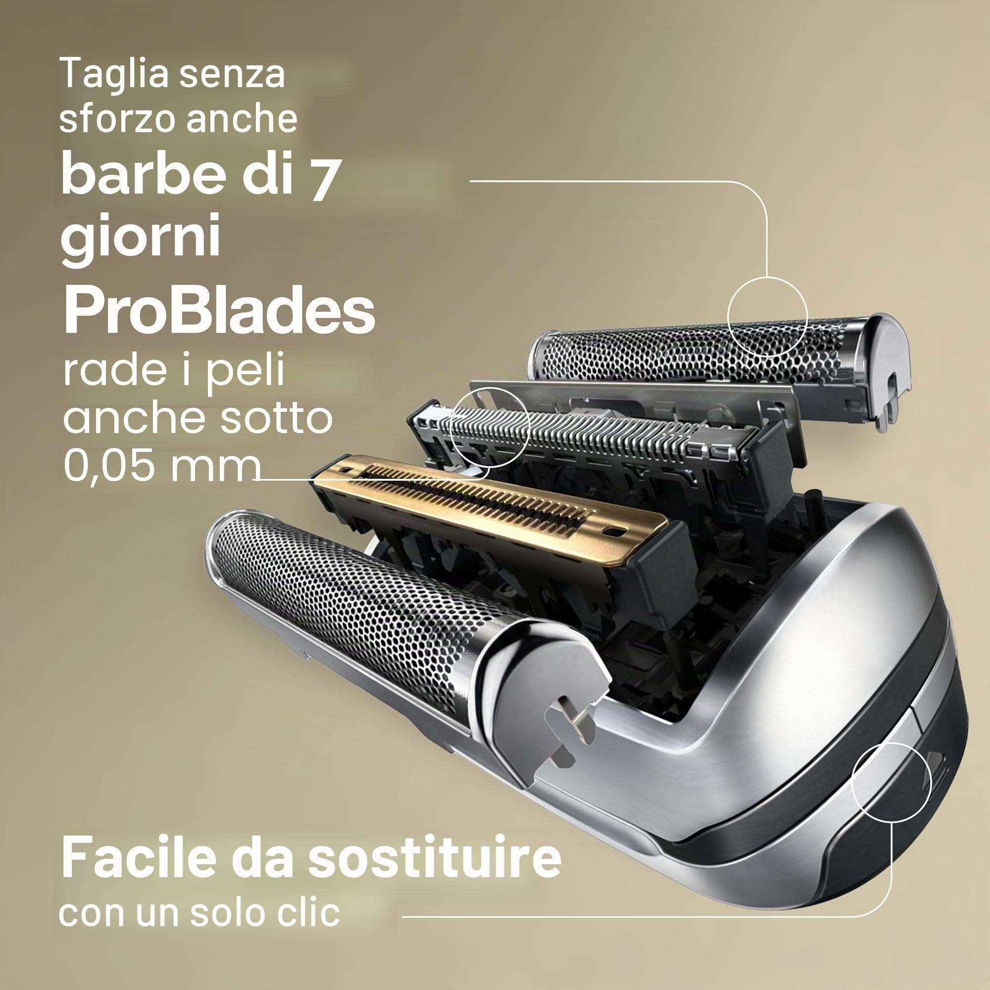 Braun Testina di ricambio per rasoio elettrico, 94 m, colore argento, compatibile con rasoi elettrici serie 9 Pro e Serie 9 da uomo