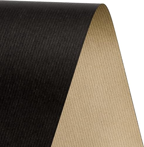 Miniatura 6 de RUSPEPA Rollo de papel kraft negro  17.5 pulgadas x 32.8 pies  Papel de estraza forrado teñido reciclable perfecto para manualidades, arte,