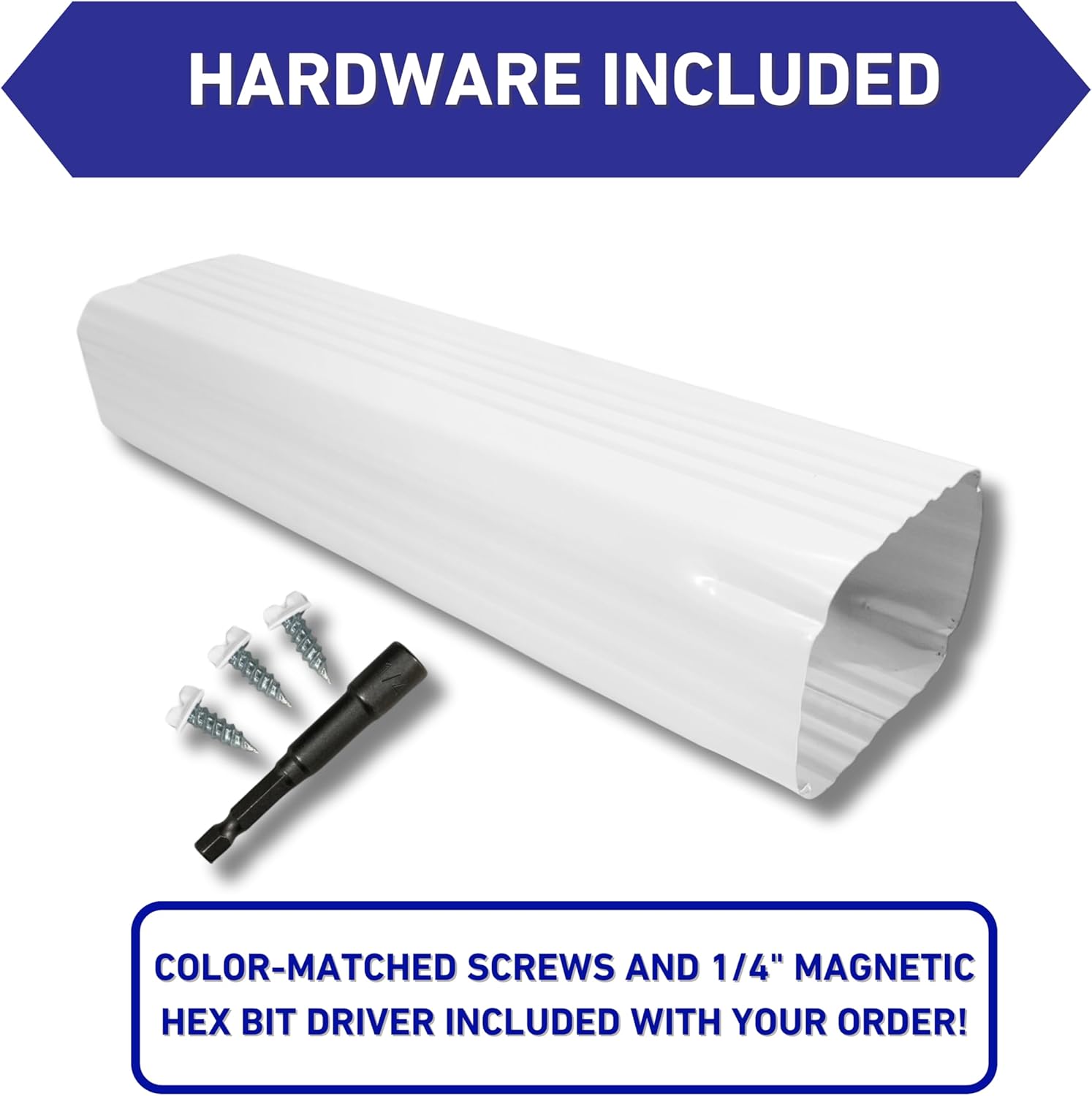 Eagle 1 Aluminum Downspout Extension (Multiple Sizes and Colors) Includes Matching Screws and Hex Driver (3x4-40" / White)