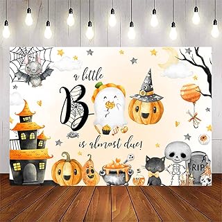 Avezano Halloween Baby Shower Backdrop A Little Boo is Almost Due Baby Shower Banner Decorations Cute Ghost Halloween Boo Newborn Baby Party Backdground(7x5ft)