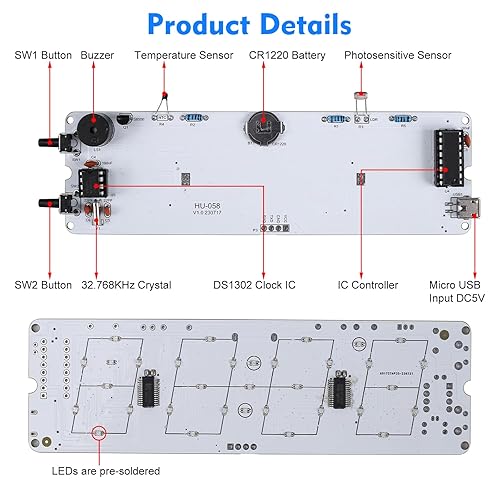 Vista 50 de MiOYOOW Kit de soldadura LED para árbol de Navidad, colorido RGB intermitente, proyecto de soldadura de Navidad 3D, kit de práctica de soldadura Kit