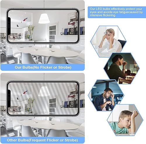 Miniatura 6 de LEOOLS Bombilla E26 Edison equivalente a 6 W, bombilla LED E26 de 60 W, regulable, 4000 K, E26, AC120V, blanco neutro, 600 lúmenes, llama de vidrio