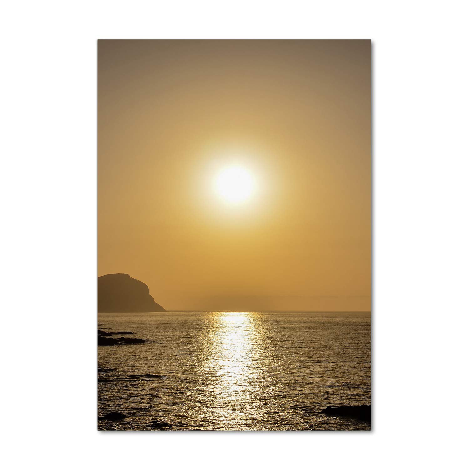 Image sur verre acrylique 70x100 déco mural coucher de soleil paysage jaune
