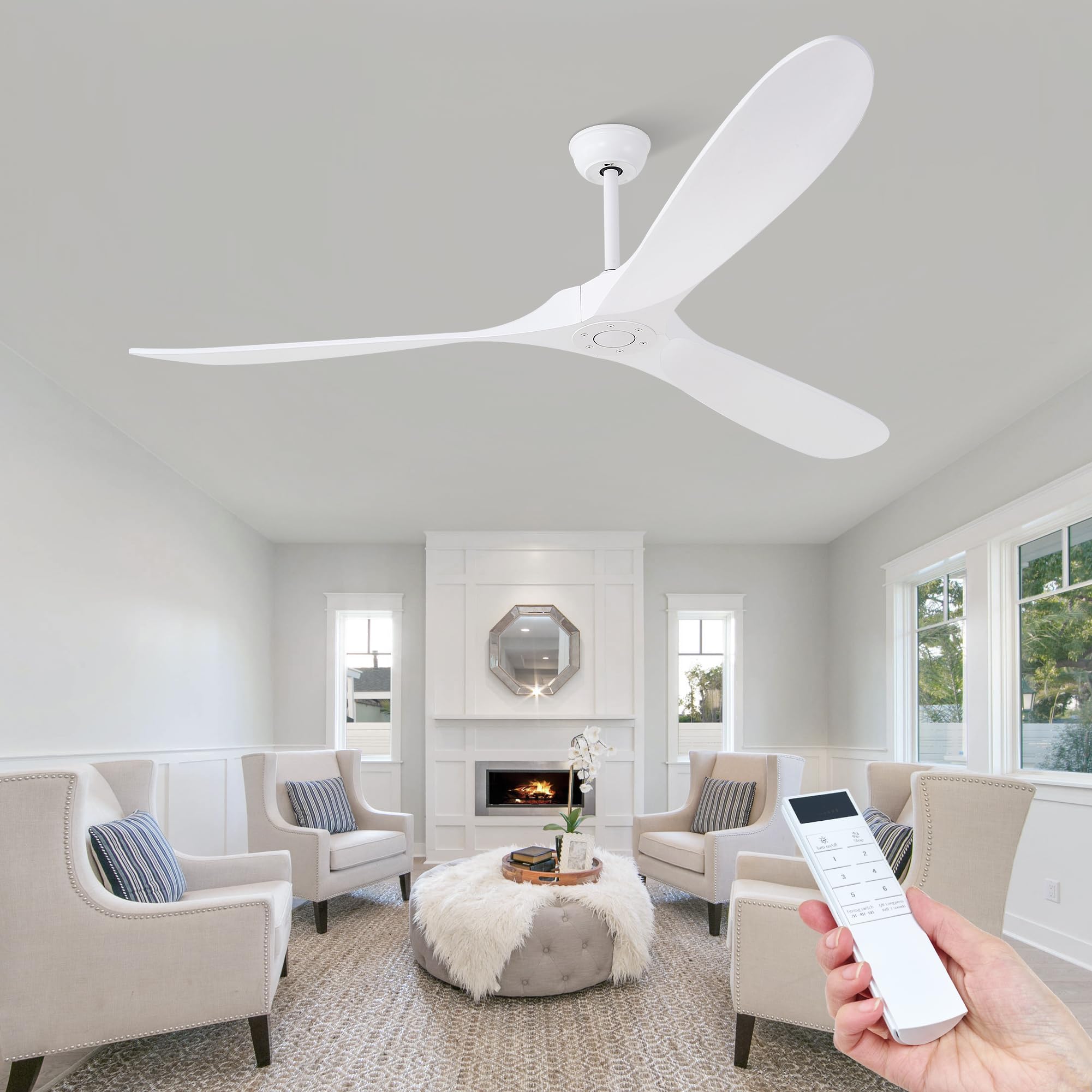 48/52 Inch Noiseless Integrated LED Light Ceiling Fan With Remote Control, Reversible DC Motor - On Sale - Bed Bath & Beyond - 37968586 - View #2