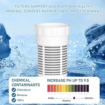 Water Pitcher Replacement Filter Pack Compatible with Alexapure Pitcher Groundbreaking Water Filtration System, 4 Packs