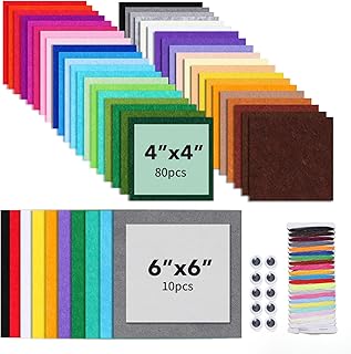 90PCS Felt Fabric Sheets Craft Kit
