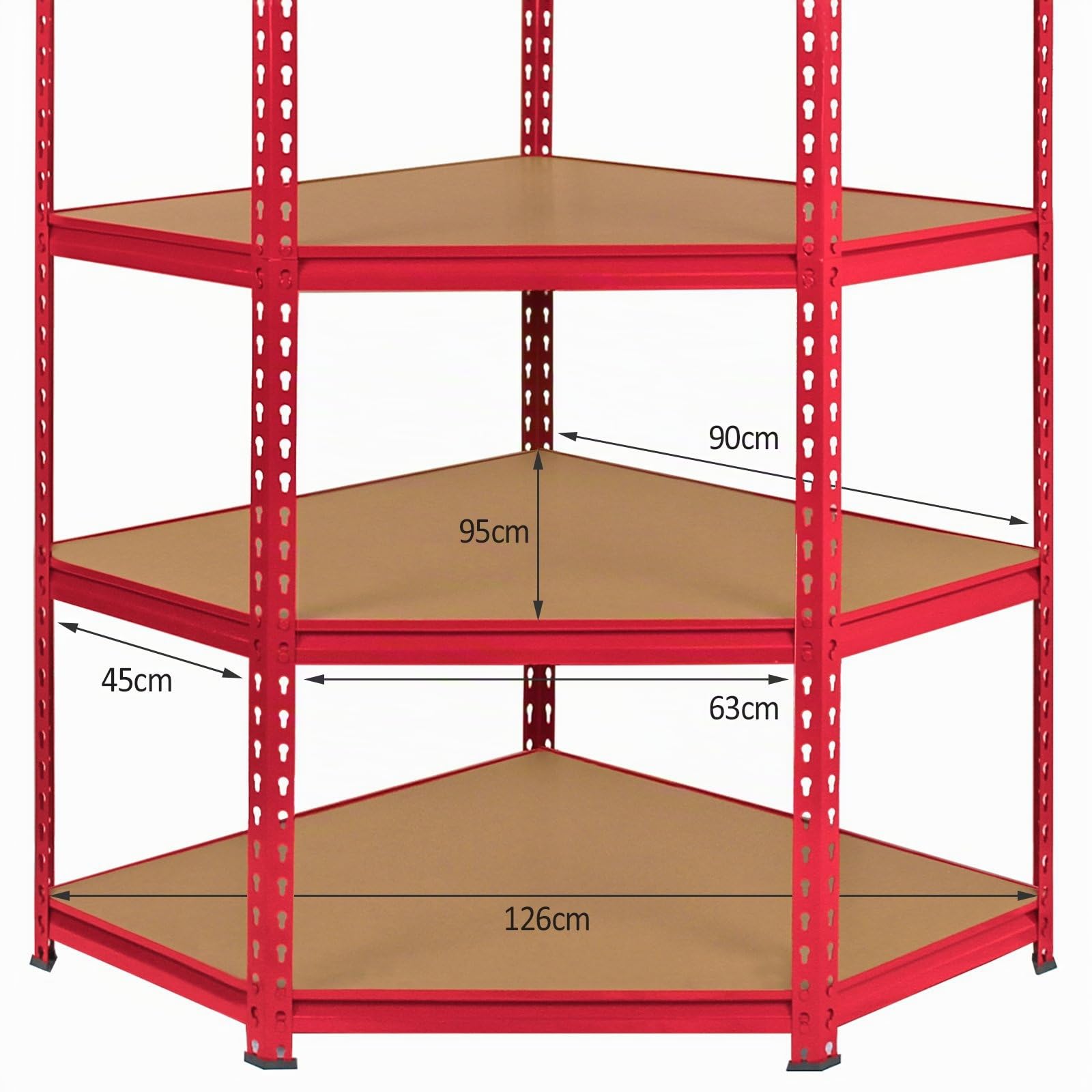 Monster Racking - Scaffale ad Angolo Z-Rax In Acciaio Senza Bulloni Rosso 90cm x 45cm x 183cm