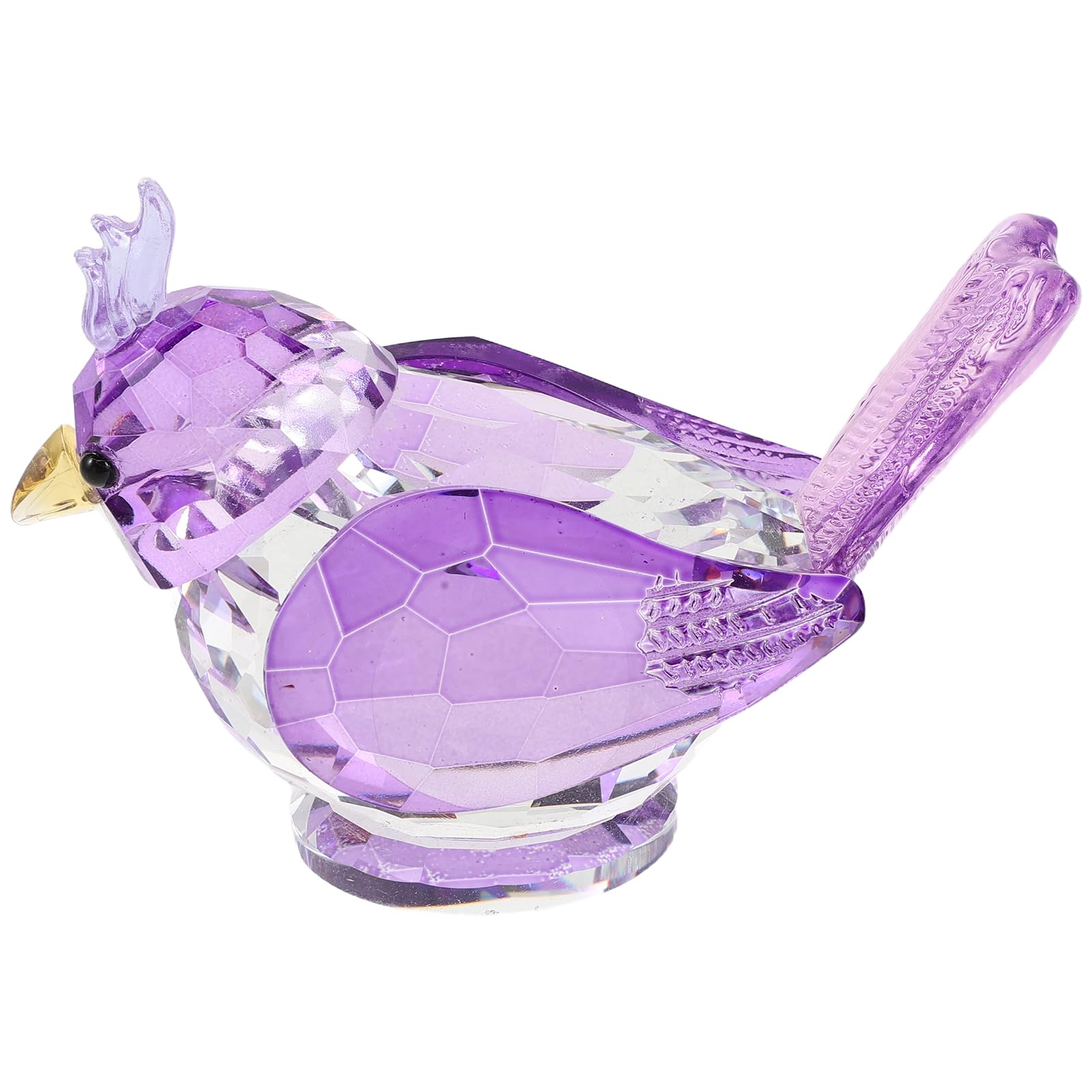Figurine oiseau en cristal violet pour sublimer un meuble terne avec une statue en verre
