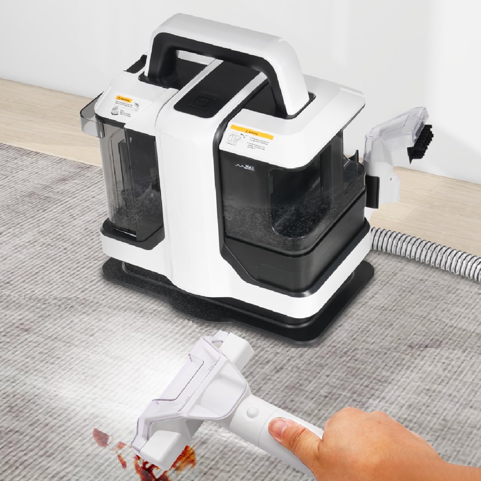 Portable Carpet Cleaner Machine 450W Carpet and Upholstery Spot Cleaner Handheld Powerful Deep Stain Cleaning for Couch Pets