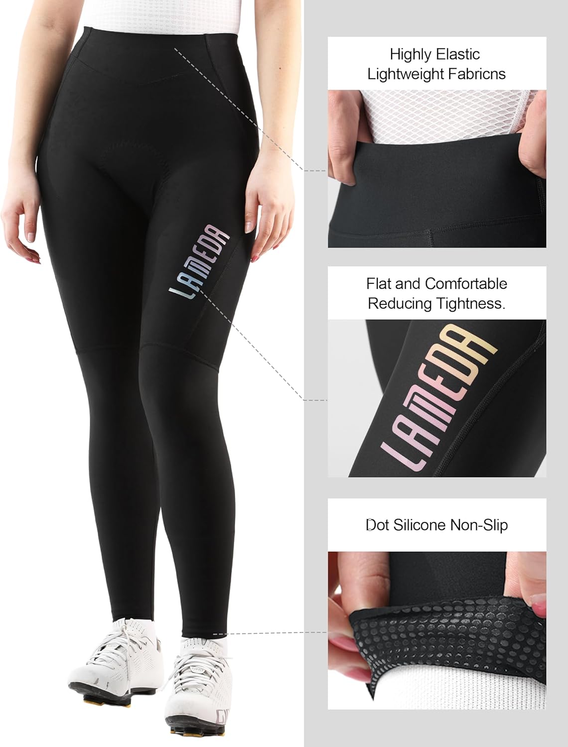 LAMEDA Bike Pants for Women, High Waist 3D Padded Cycling Pants Breathable Quick Dry Bike Trousers Tights Bicycle Leggings - Image 6