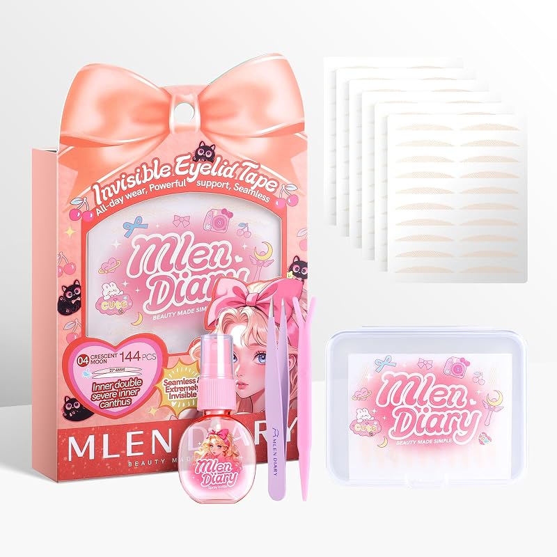 Fita adesiva transparente para pálpebras MLEN DIARY com ferramentas, 144 unidades, 27 x 4 mm