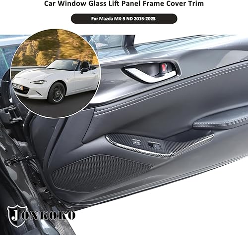 Miniatura 4 de Decoración de botón elevador de ventana de puerta de automóvil para Mazda MX-5 ND 2015-2023 Interruptor de elevación de ventana, cubierta del panel,