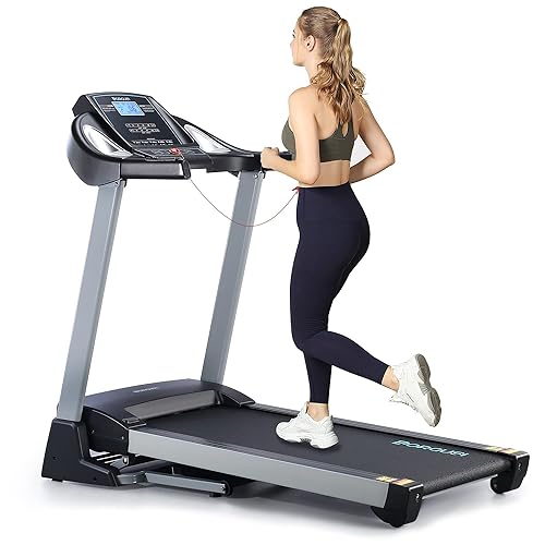 BORGUSI Treadmill with 15% Auto Incline and 350 LBS Capacity, 3.5 HP Folding Electric Treadmill Running Machine with Bluetooth Speaker for Home Use, 20" Wide Tread Belt, Max 10MPH Speed