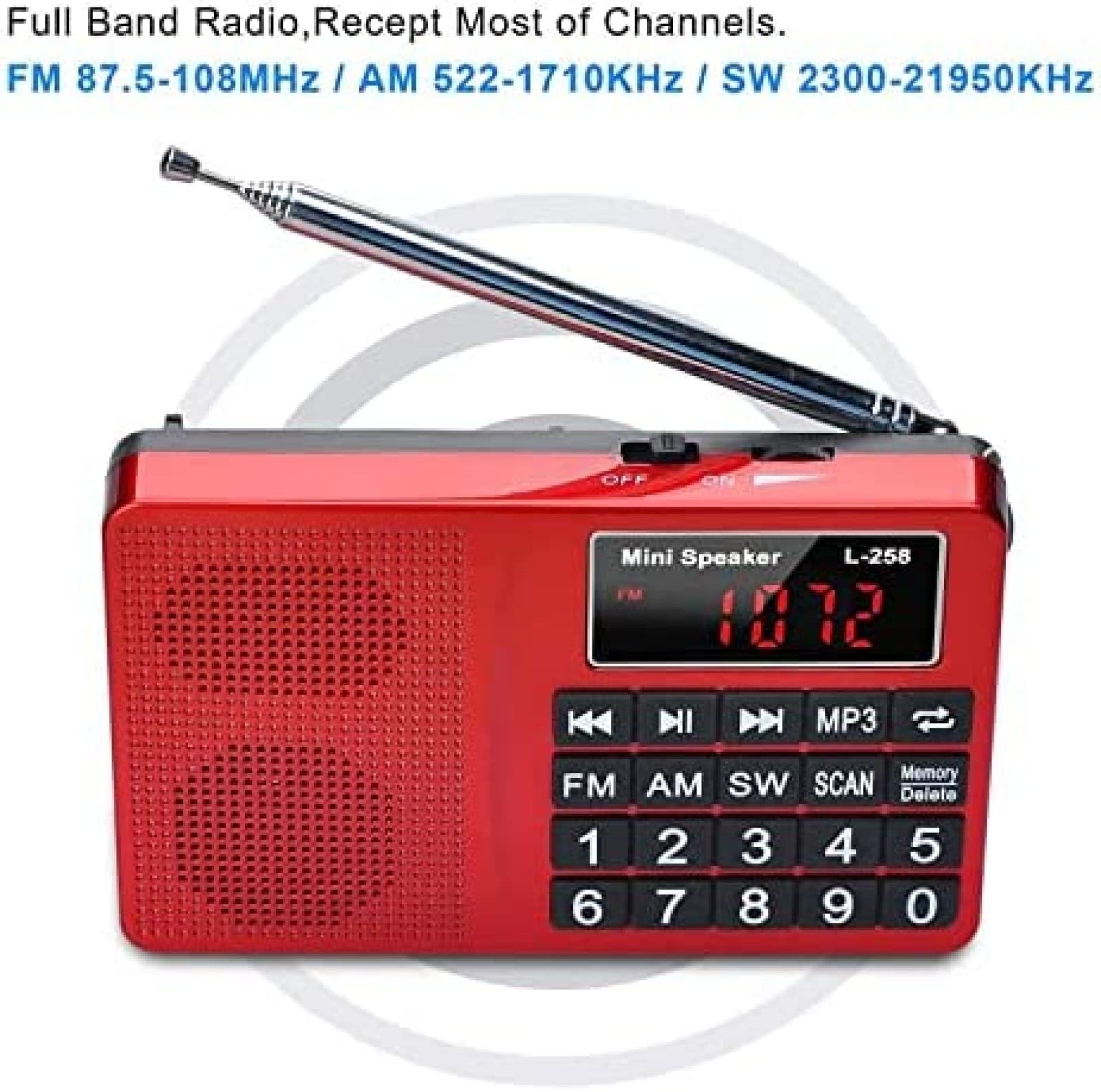 Mini radio Portátil FM AM de onda corta digital mini radio y música de bolsillo-altavoz estéreo