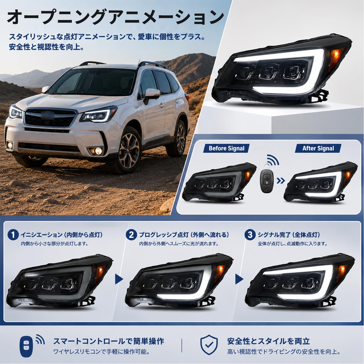 Amazon.co.jp: HCMOTIONZ スバル フォレスター ヘッドライト 4代目 SJ