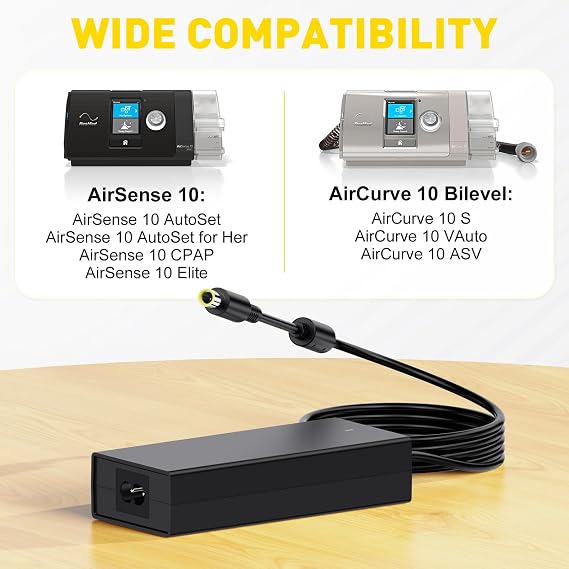 90W Car Charger Converter CPAP Power Cord for Resmed AirSense 10