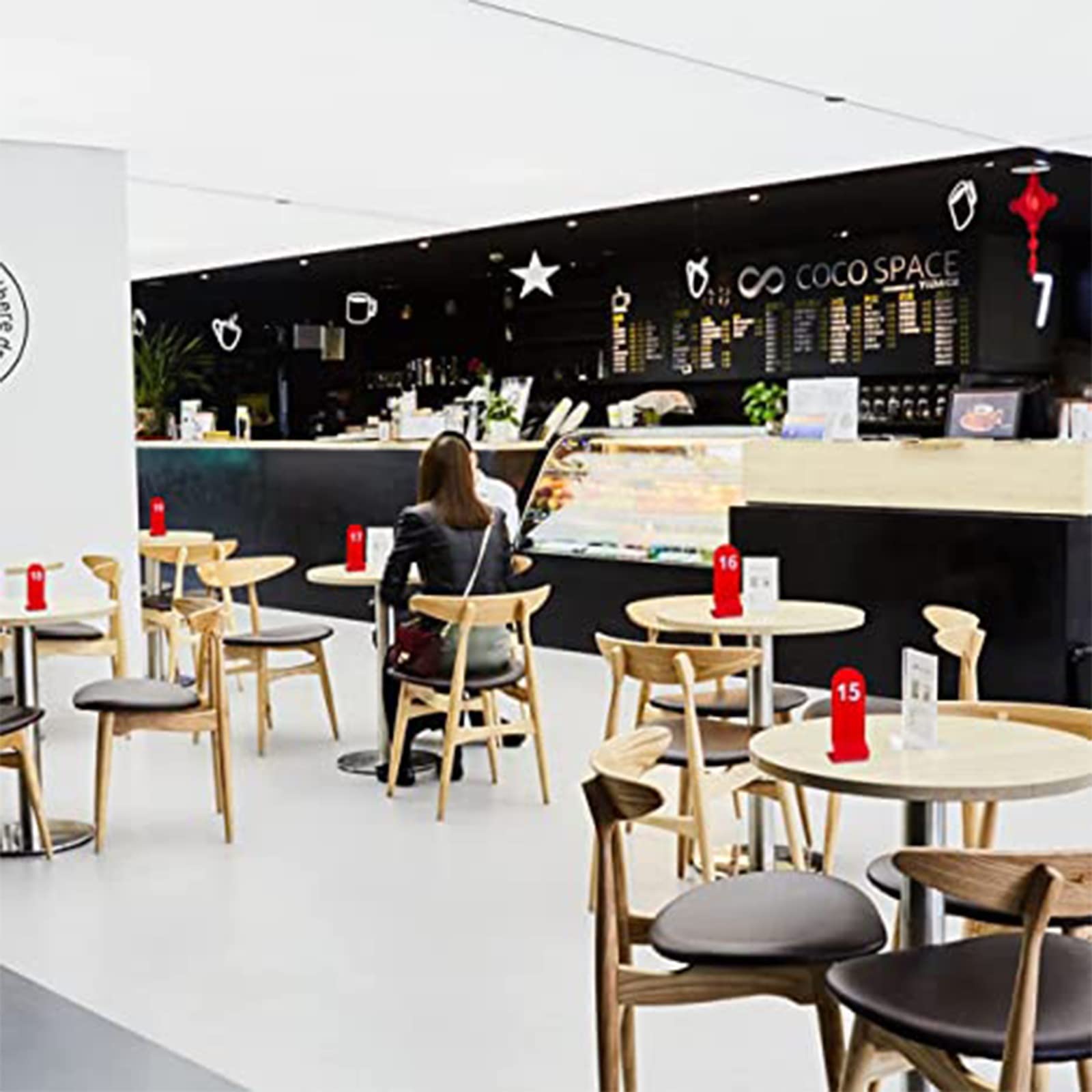 Acryl rote Tischnummern Schilder, Vertikale S-förmige doppelseitige digitale Hochzeitstischnummern, Herzstück Dekoration Hochzeitstisch, für Hochzeiten, Restaurants, Cafés, Partys, Bankette ( Color :