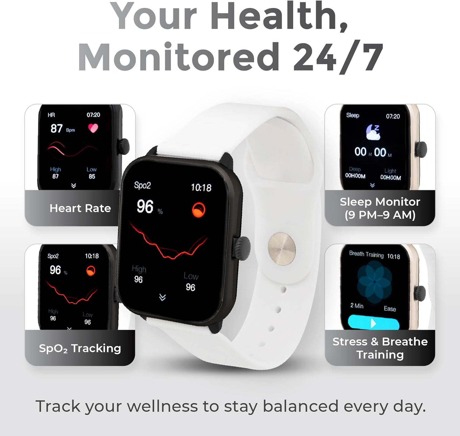 iWatch® Smartwatch with Bluetooth Calling, 1.85" AMOLED Display, Fitness & Sleep Tracking, Waterproof Smart Watch for Men & Women, Compatible with iPhone & Android, from Hudson Watch