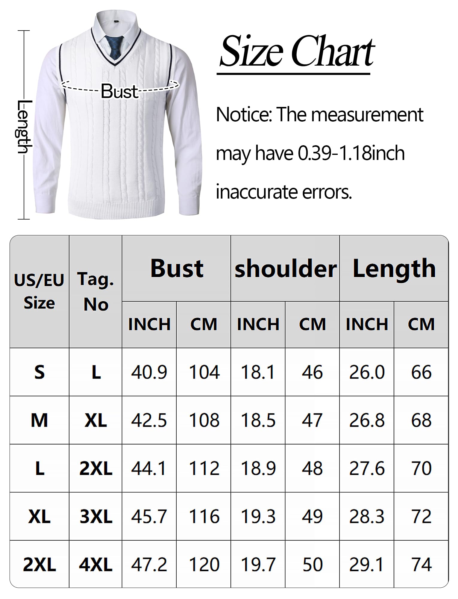 AIEOE - Gilet Tricoté pour Hommes Pull sans Manches Gilets pour Homme Couleur Unie Col en V Pull-Over Essentiel pour Hiver Printemps Automne - S-2XL
