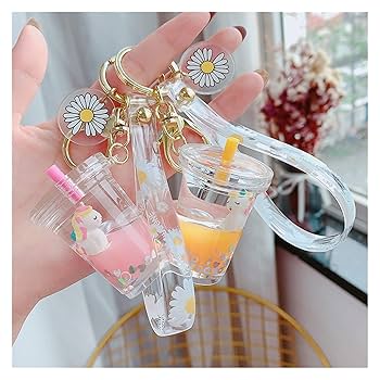 Amazon.co.jp: キーチェーン クリエイティブかわいい牛乳ティー