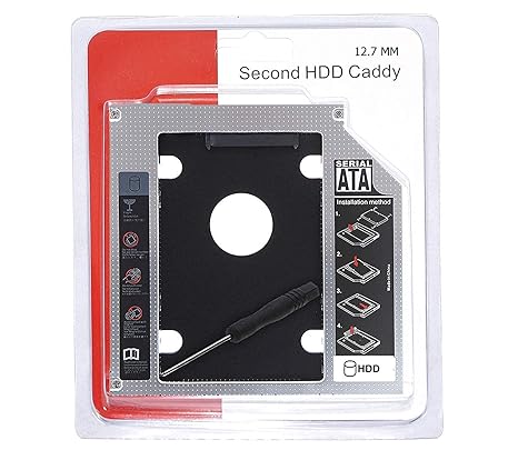 ENTWINO Second HDD Caddy 2.5 inch Internal Hard Drive 12.7 MM Enclosure/HDD Caddy 2nd Bay (for Serial ATA/Universal 2.5