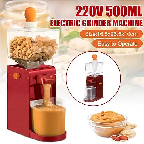 Miniatura 5 de Máquina de mantequilla de maní, mecanismo de molienda eléctrica, procesador de alimentos de 16.9 fl oz con base antideslizante entrada de reloj de