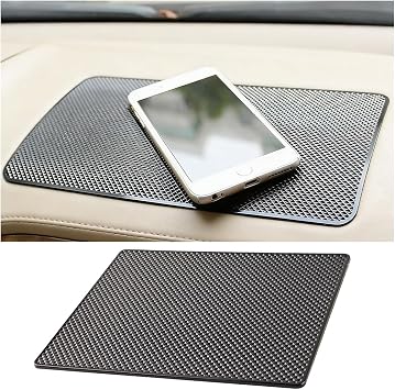 Osilly Car Dashboard Non Slip Mat, Multifunctional Silicone Anti-Slide Sticky Fixate Dash Pad for Radar Detector Cell Phone, Auto Interior Gripping Pad, Universal Fit (Style2)