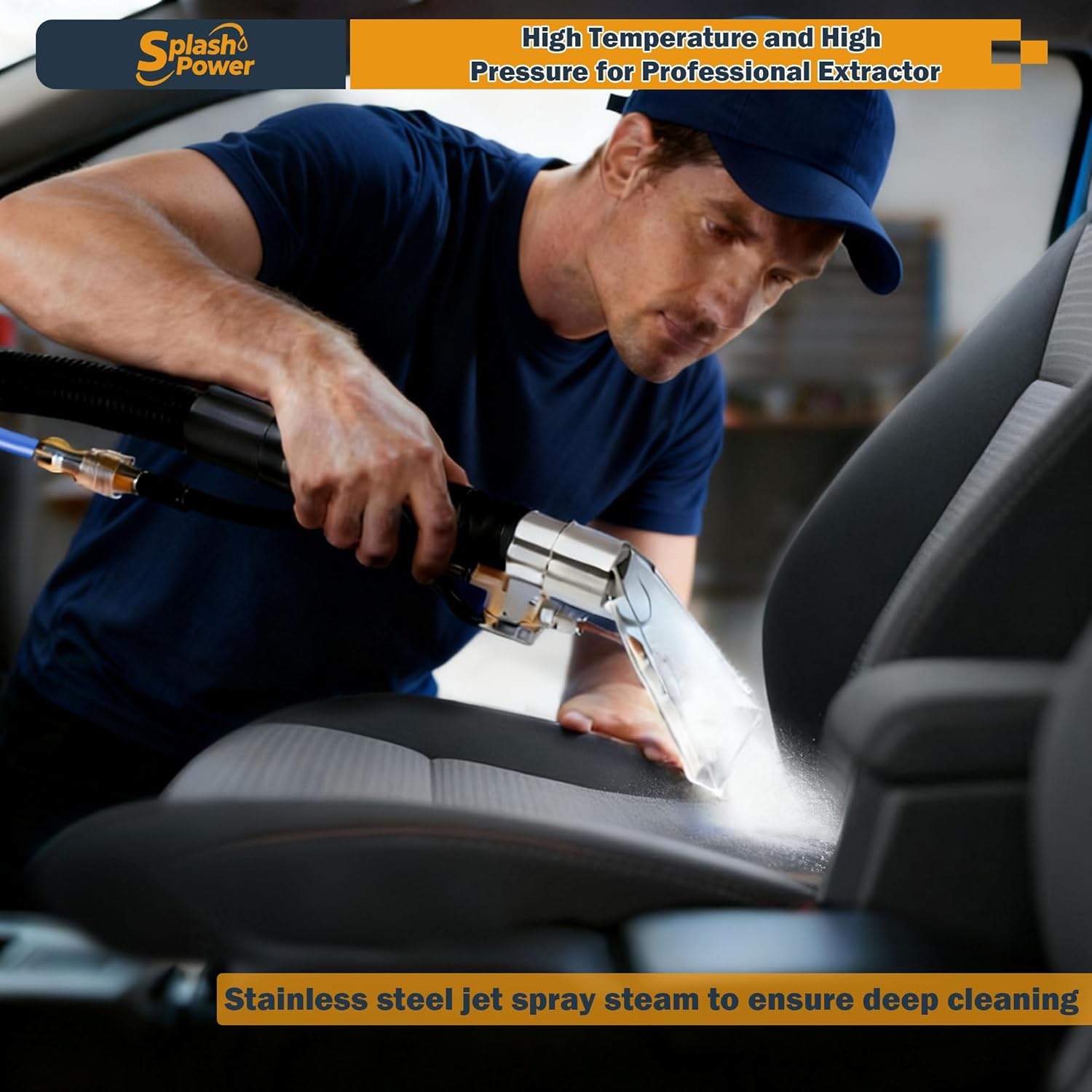 Carpet Extractor Hand Wand For Car Detailing and Upholstery Cleaning Closed Spray Tool for High Temperature & Pressure Steamed Professional Extractor