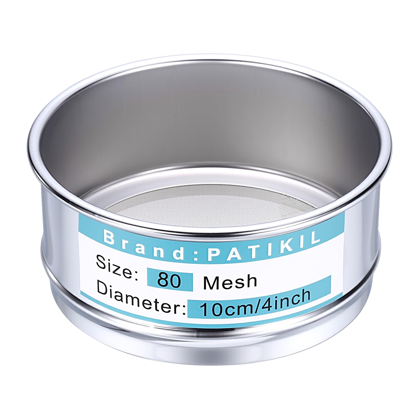 PATIKIL 80 Mesh (0.2mm) Tamis De, 3.9" (10cm) Diamètre Écran De Tamisage 304 Toile Métallique En Acier Inoxydable Tamis À Maille Fine Pour Tamisage Tamis À Sol Écrans De Tamisage