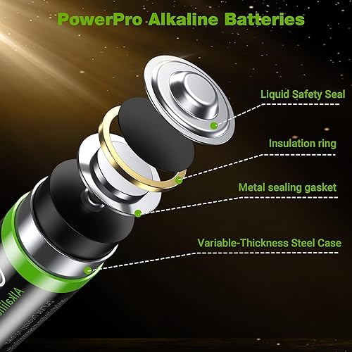 Miniatura 3 de Coolpow PowerPro- Pilas alcalinas doble A de 1.5 V, paquete de 10, batería alcalina AA de larga duración para dispositivos domésticos, 10 años de