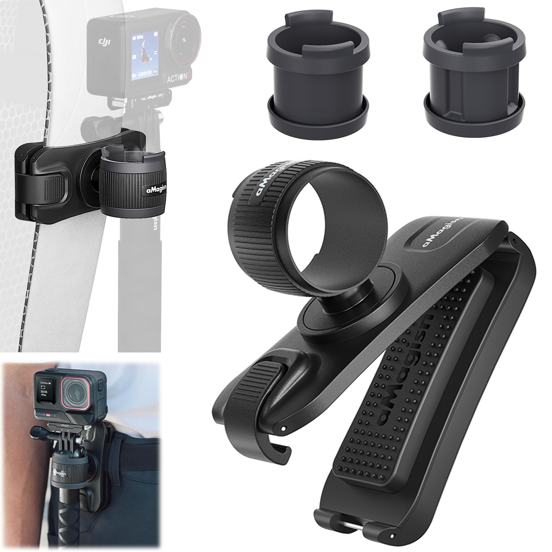 Support De Perche Selfie Pour Sac à Dos - Compatible GoPro, DJI Osmo, Insta360 - Montage Rapide Sans Outils
