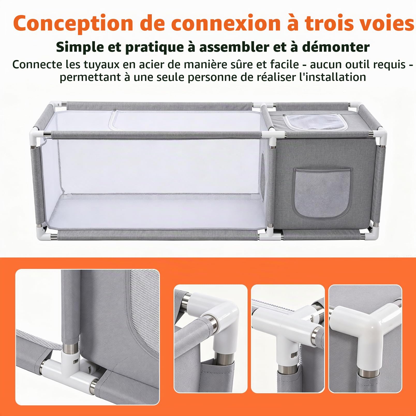 Enclos pour petits animaux, avec couvercle supérieur et doublure imperméable au sol, il dispose d'une zone visible et d'une zone cachée et est donc également adapté aux petits animaux domestiques, 133