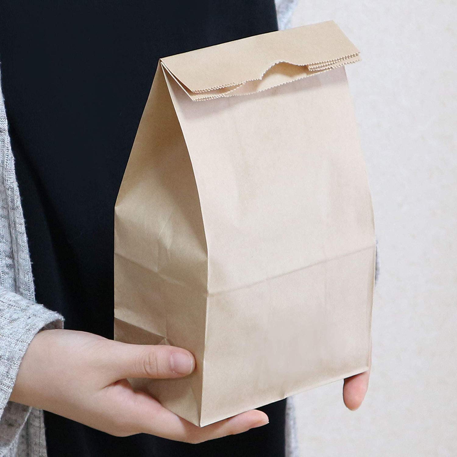 Amazon | 紙袋【日本製】包装 角底袋 未晒し(クラフト)S 幅13x高23.5x