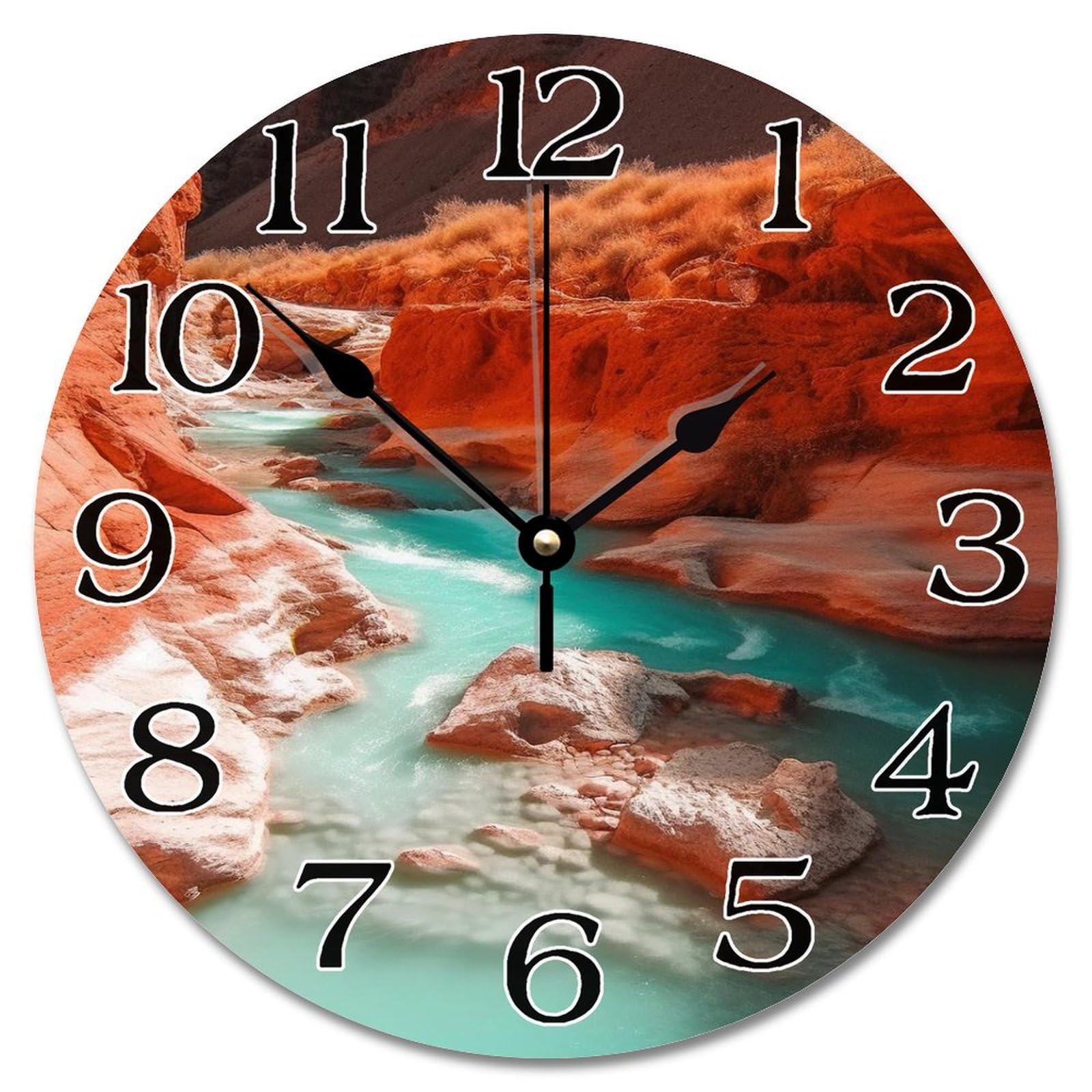 Grande horloge murale paysage Grand Park 38,1 cm style campagne