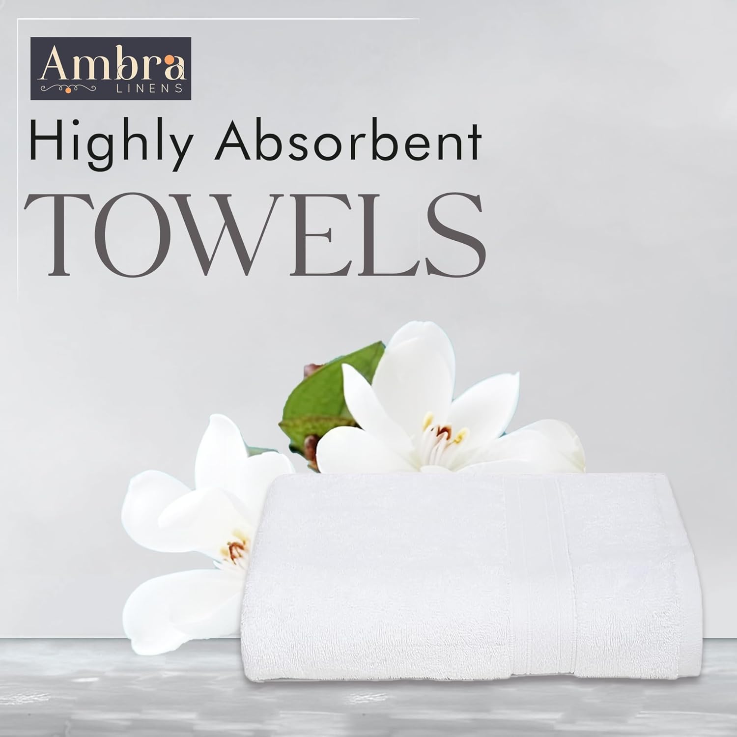 500 GSM Highly Absorbent Towels Set, 100% Cotton, Soft and Plush, All Seasons Use, Large, Everyday Use, Durable (2 Pieces of Bath Towel, White)