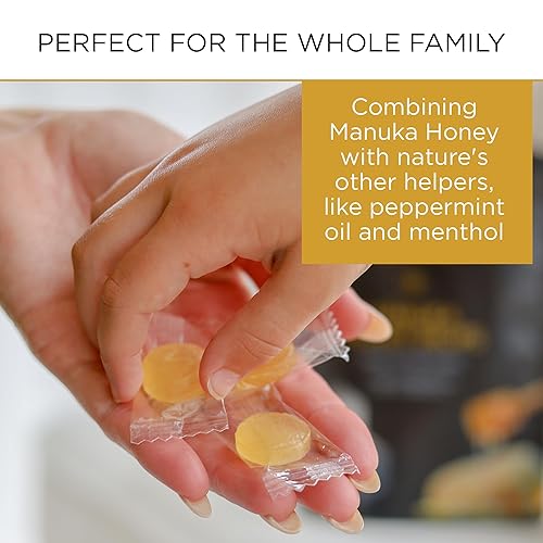 Miniatura 4 de Mount Somers UMF 15+ Manuka Honey & Lemon Drops - 26 pastillas calmantes para la garganta con menta y mentol - Alivio natural para el dolor de