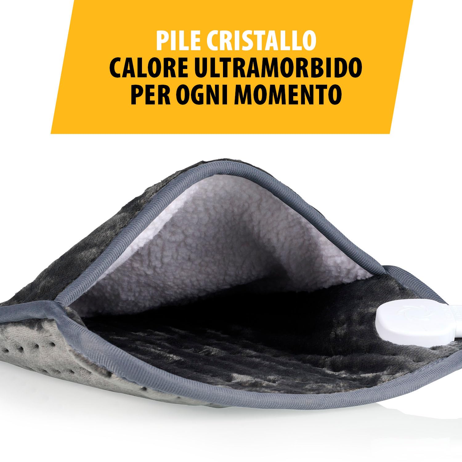 Tristar Scaldamani e Scaldapiedi Multifunzionale, Termocuscino 42x32 cm, 6 Livelli di Calore 40–65°C, Comando Digitale Removibile, Lavabile in Lavatrice, Spegnimento Automatico 90 Min, BW-4771