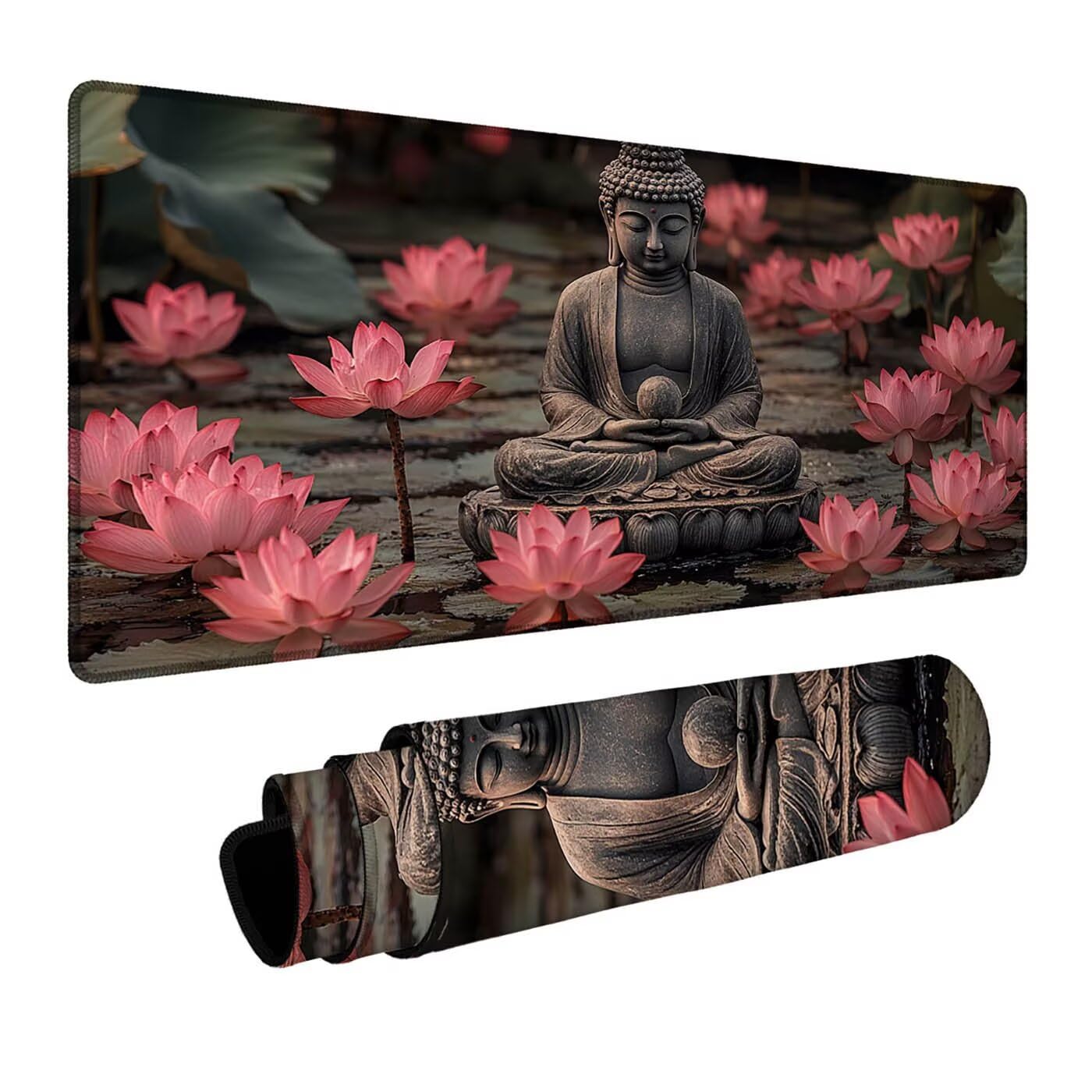 Zen Podkładka pod mysz Podkładka pod mysz xxl 1000x500x3mm Wodoodporna podkładka pod mysz z antypoślizgową gumową podstawą do laptopa Klawiatura Gracz PC Prezent Dekoracja Jesień Biuro Krajobraz DBYH