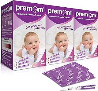 Premom Quantitative Ovulation Test Strips：Ovulation Predictor Kit with Numerical Ovulation Reader, 60 Pack Digital Ovulation Test Kit Packaging May Vary
