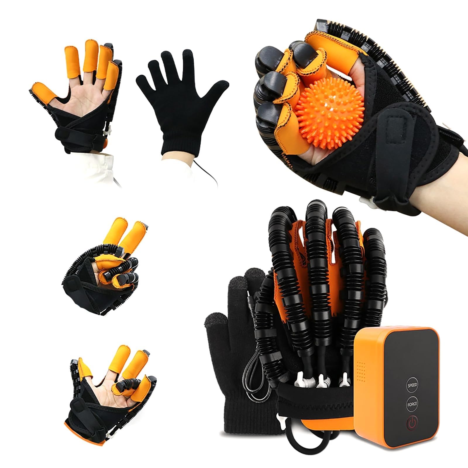 FBJAMZ Electric Rehabilitation Gloves,Adjustable Finger Trainer Stroke Recovery, Hand Therapy Device Hemiplegia (Right XL)