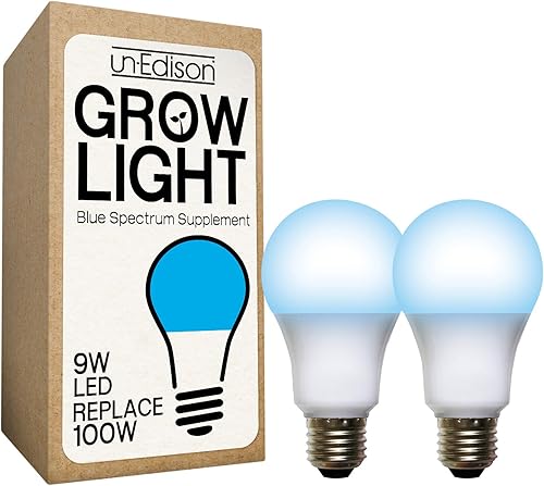 Bombilla LED de crecimiento de espectro azul que reemplaza hasta 100 W - Bombilla de cultivo de plantas de inicio de semillas A19 para ciclo vegetal