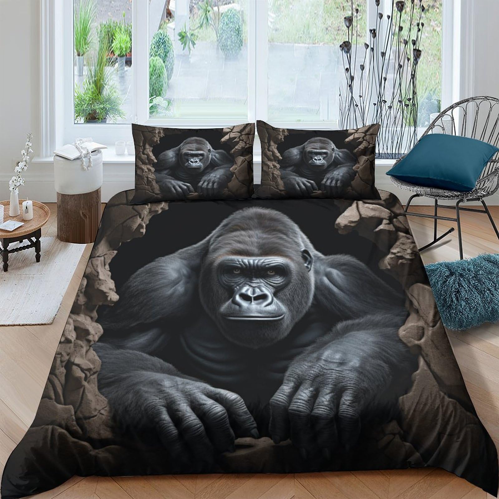 Housse de couette gorille zippée pour simplifier le lit des enfants et des adultes