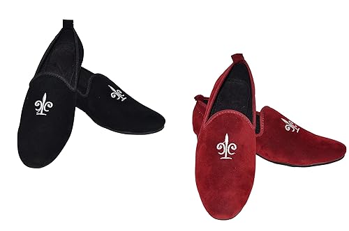 Velour India Mens Dual Tone Velvet Loafers Casual Shoes Moccasins Combo for Men.